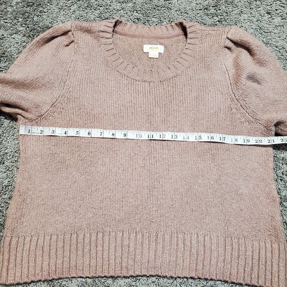 MEAVE for Anthropologie Crewneck Puff Sleeve Worn Crop Sweater - XL - Picture 6 of 9